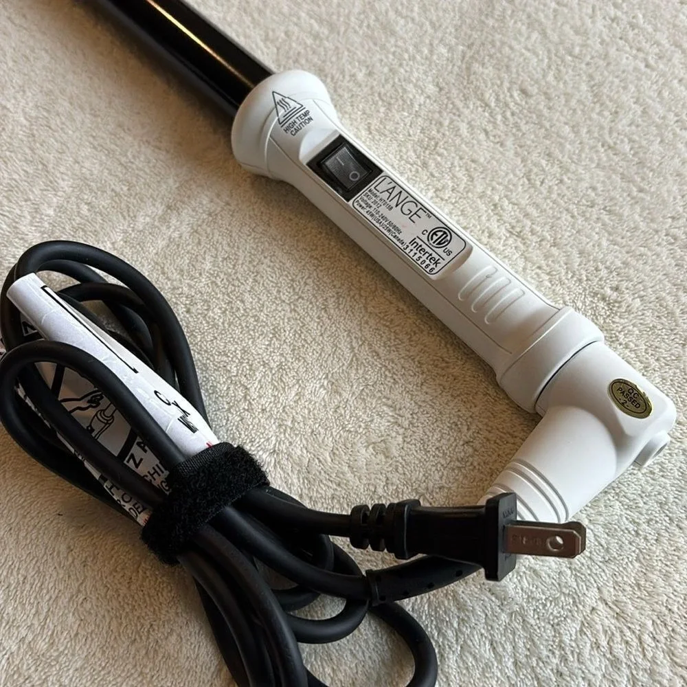 L'ANGE Curling Wand Iron‎ 1” Lange Lustre 32mm Tourmaline Digital White HT015B